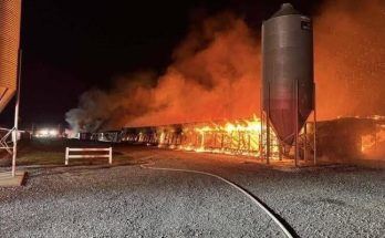 firefighters battling large residential fire