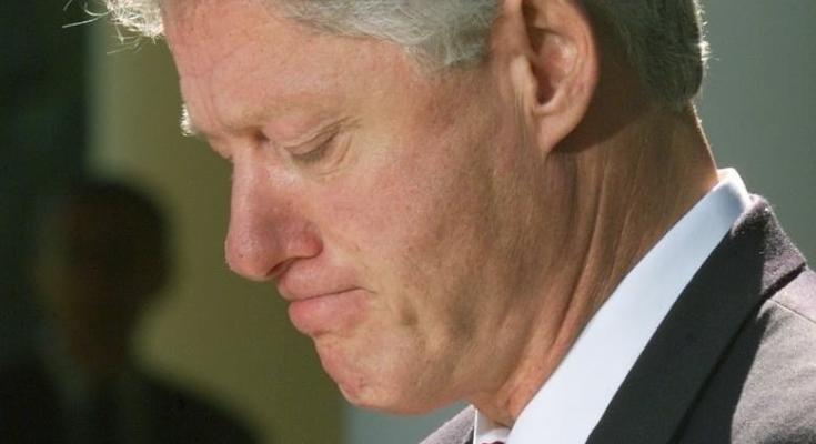 Bill Clinton addressing media on test rumor