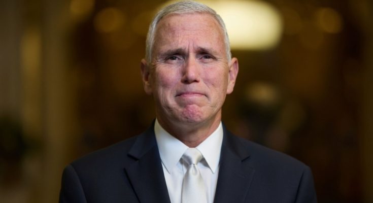 Mike Pence emotional announcement podium