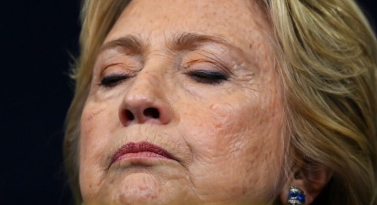 Hillary Clinton delivering emotional message