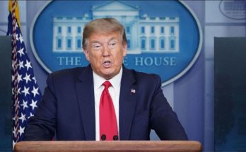 Donald Trump during health update announcement