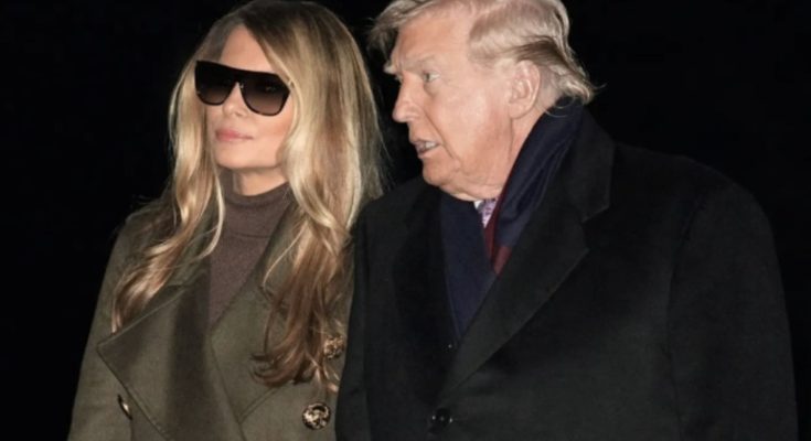 Melania Trump wearing signature sunglasses