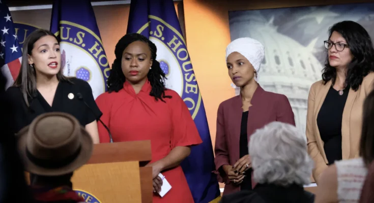 Kat Abughazaleh at campaign event