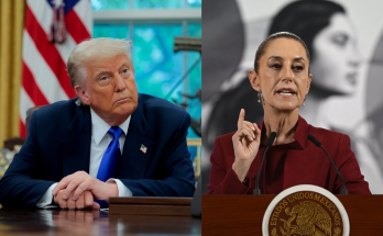 Trump and Claudia Sheinbaum side by side