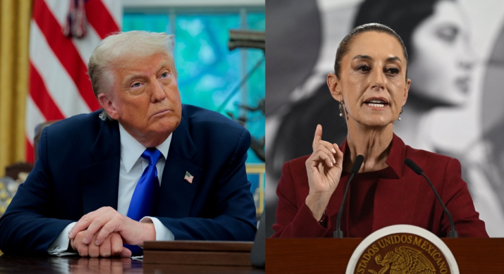 Trump and Claudia Sheinbaum side by side