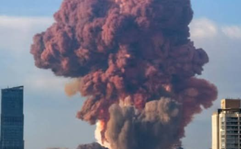 Massive explosion in city skyline