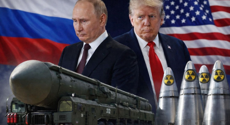 Trump and Putin with nuclear missiles