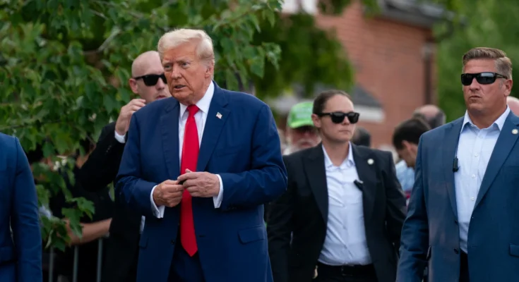 Trump escorted by Secret Service