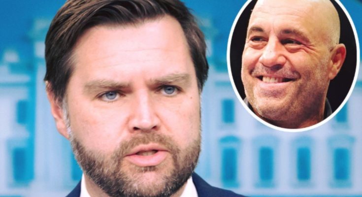 JD Vance with circular portrait overlay