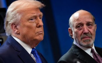 donald Trump's estate with arrow pointing to his face, overlaid text 'THIS ENDS TRUMP!'