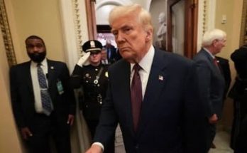 Donald Trump walking in Capitol hallway