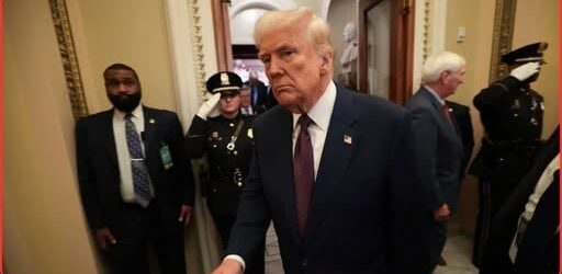 Donald Trump walking in Capitol hallway